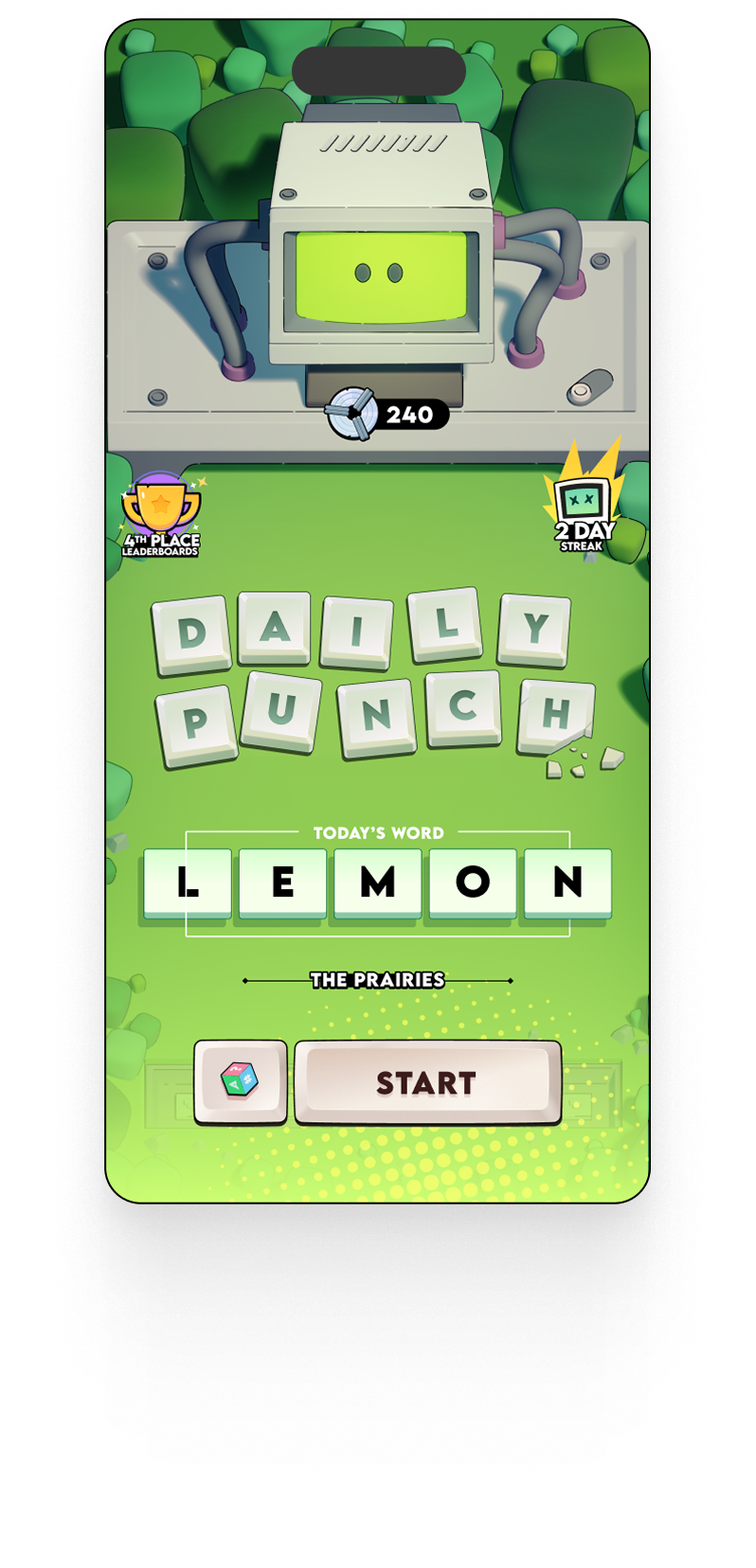 Daily Punch home screen