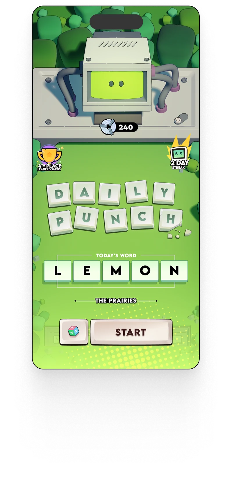 Daily Punch home screen