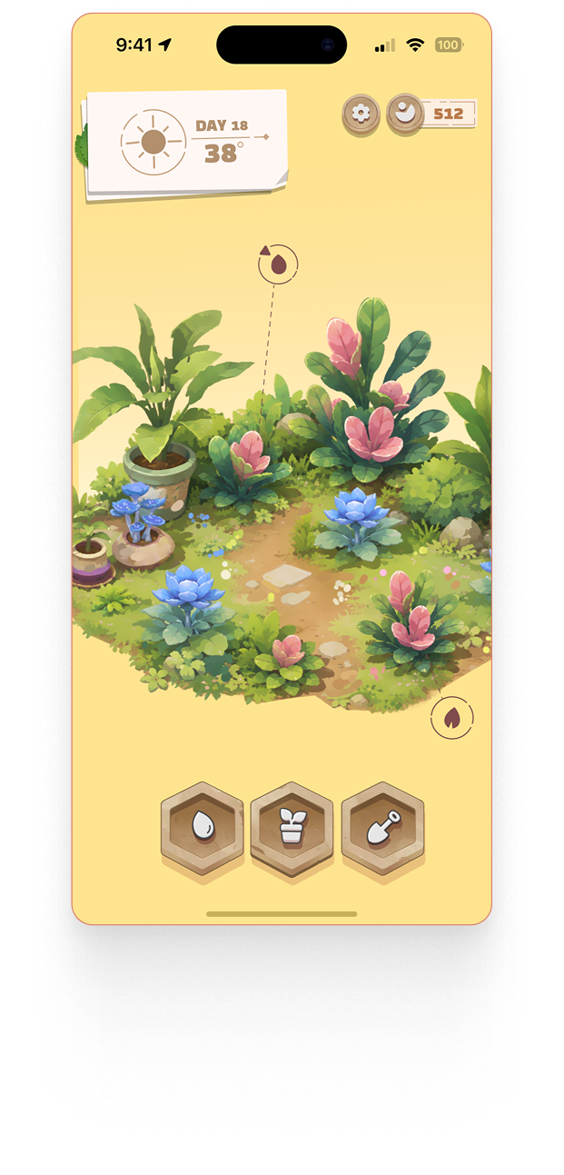 Flora garden home screen