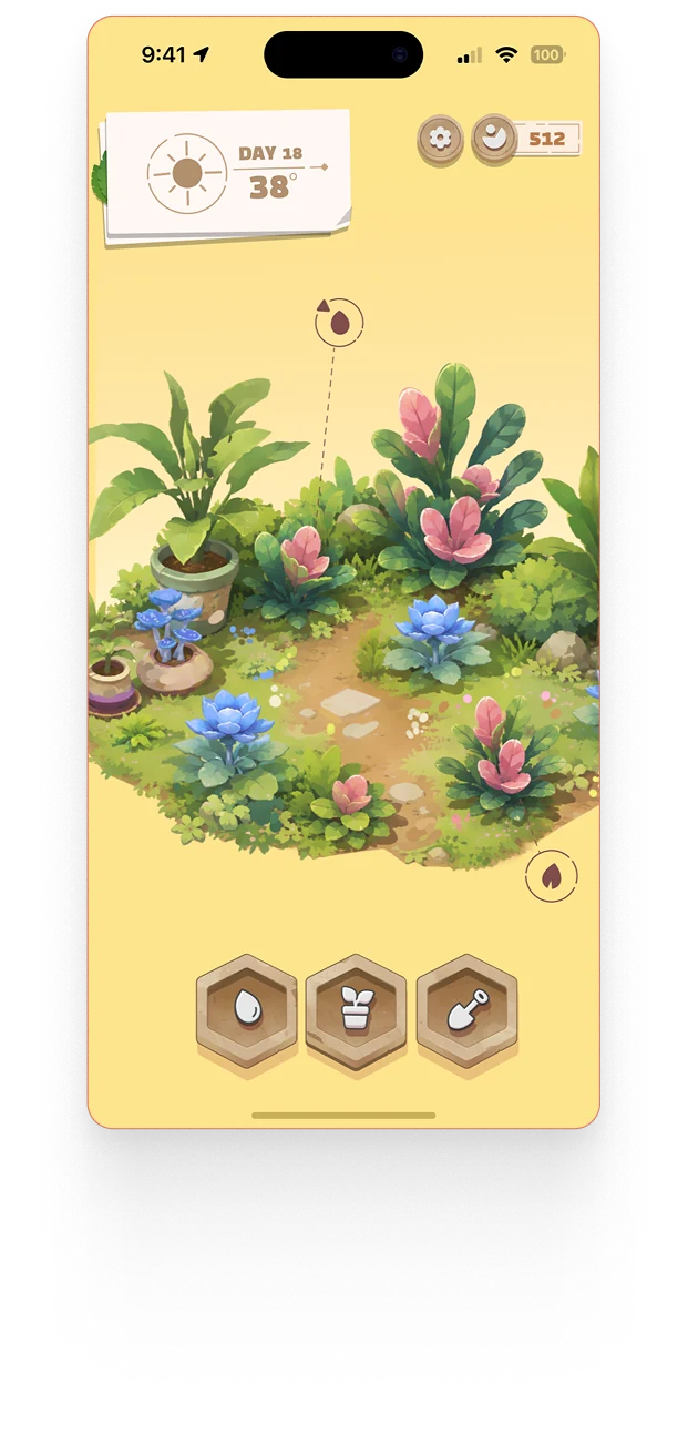 Flora garden home screen