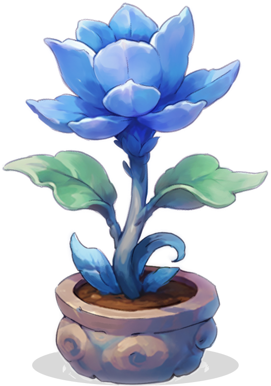 Blue flowering plant concept art