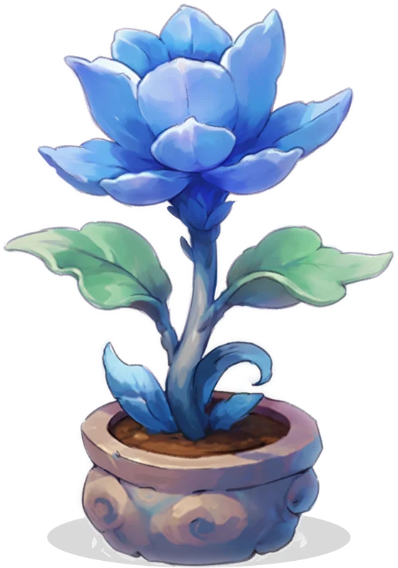 Blue flowering plant concept art