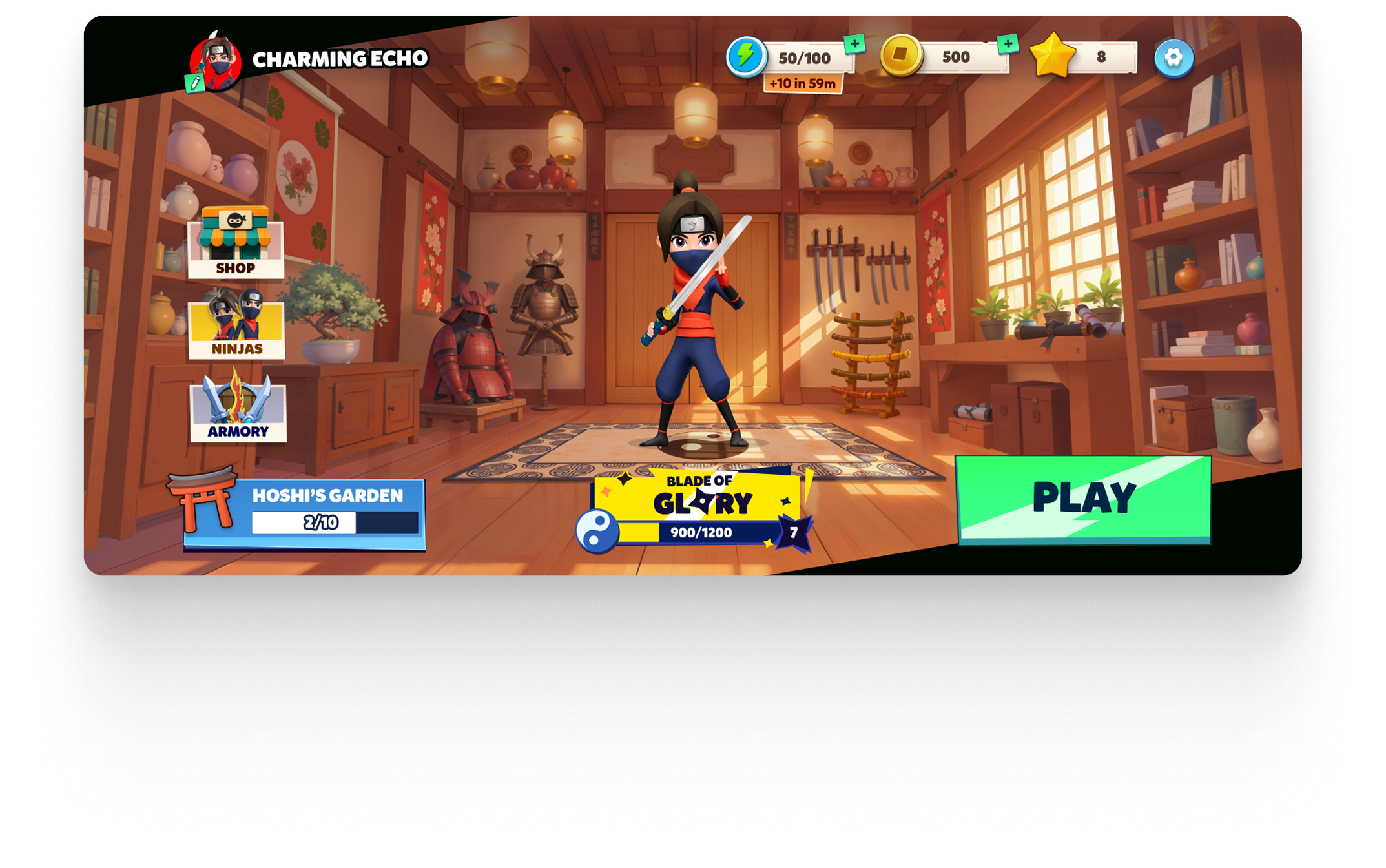 Fruit Ninja Adventures home screen UI