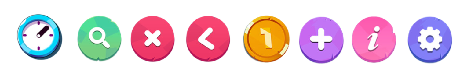 Round interface button set