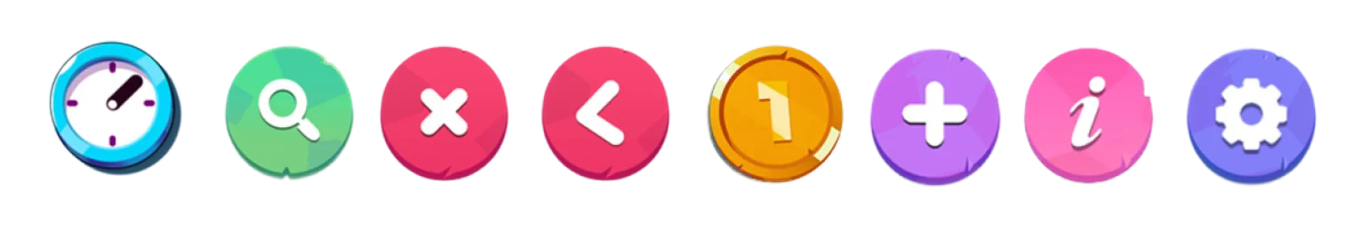 Round interface button set