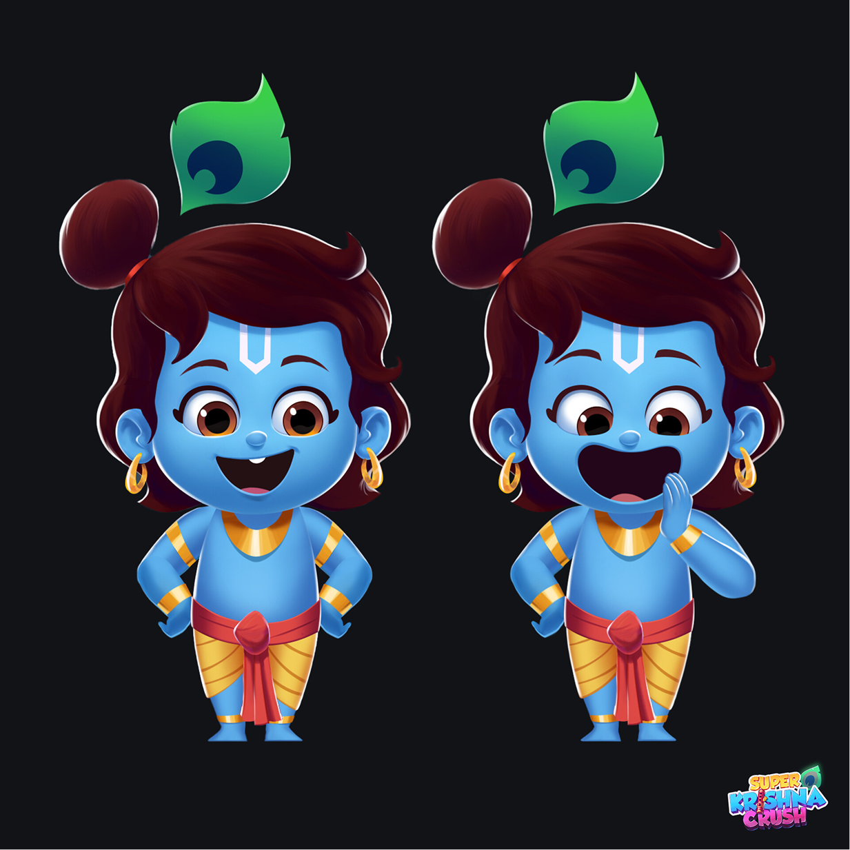 Krishna character pose explorations