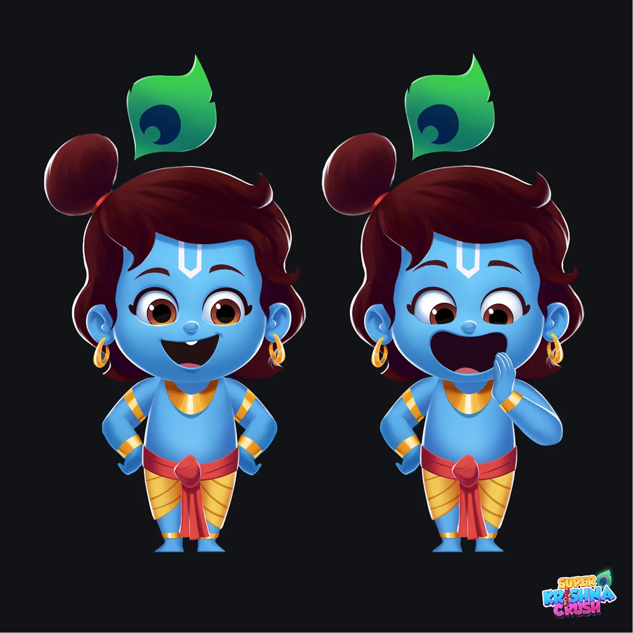 Krishna character pose explorations