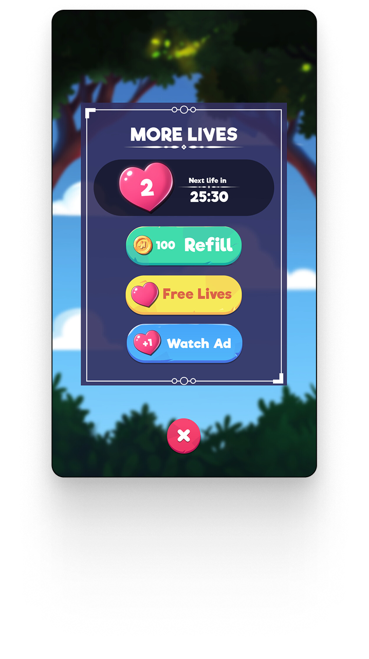 More lives purchase screen