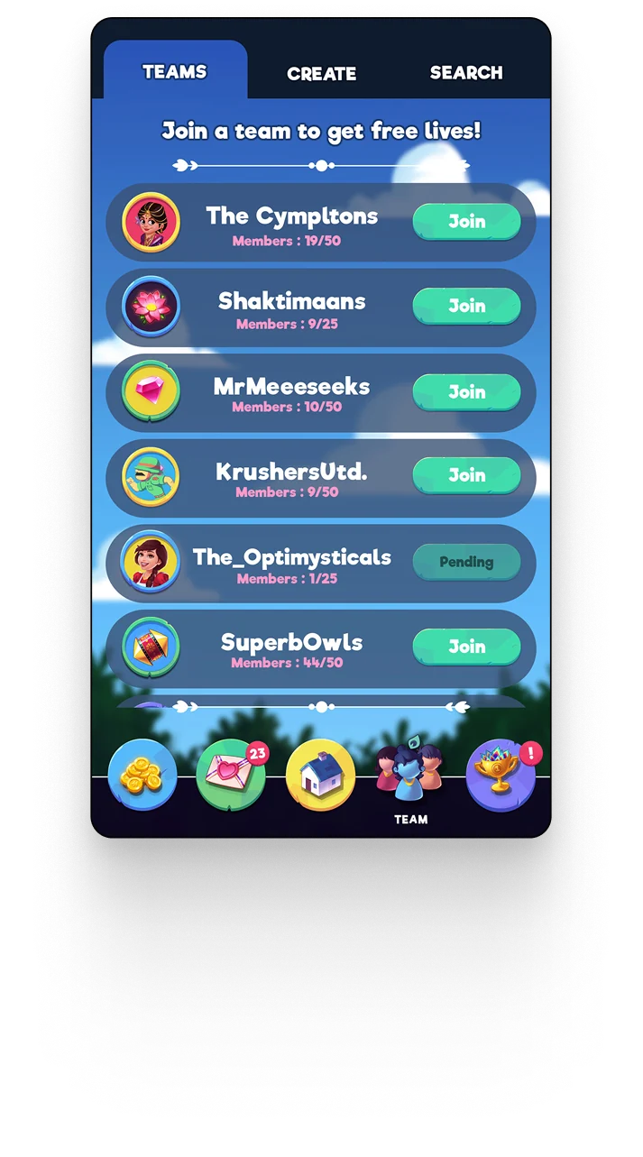 Leaderboard screen