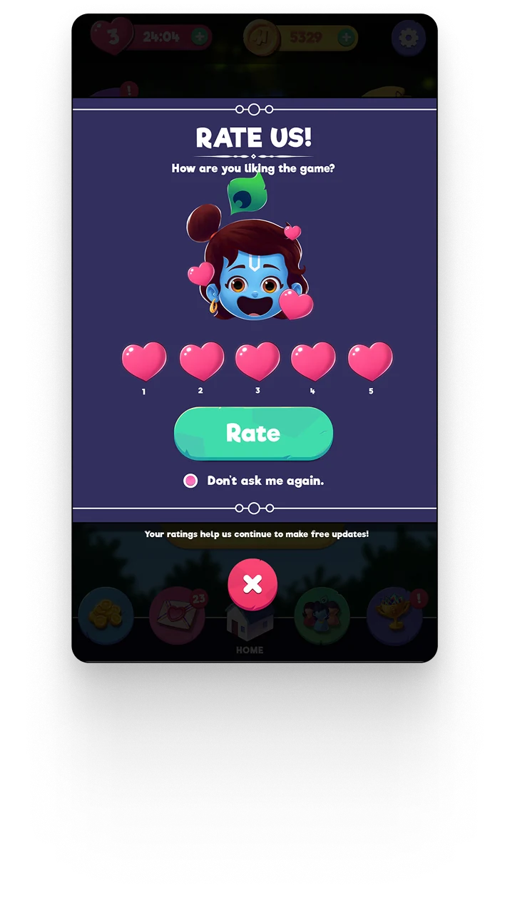 Rate us screen